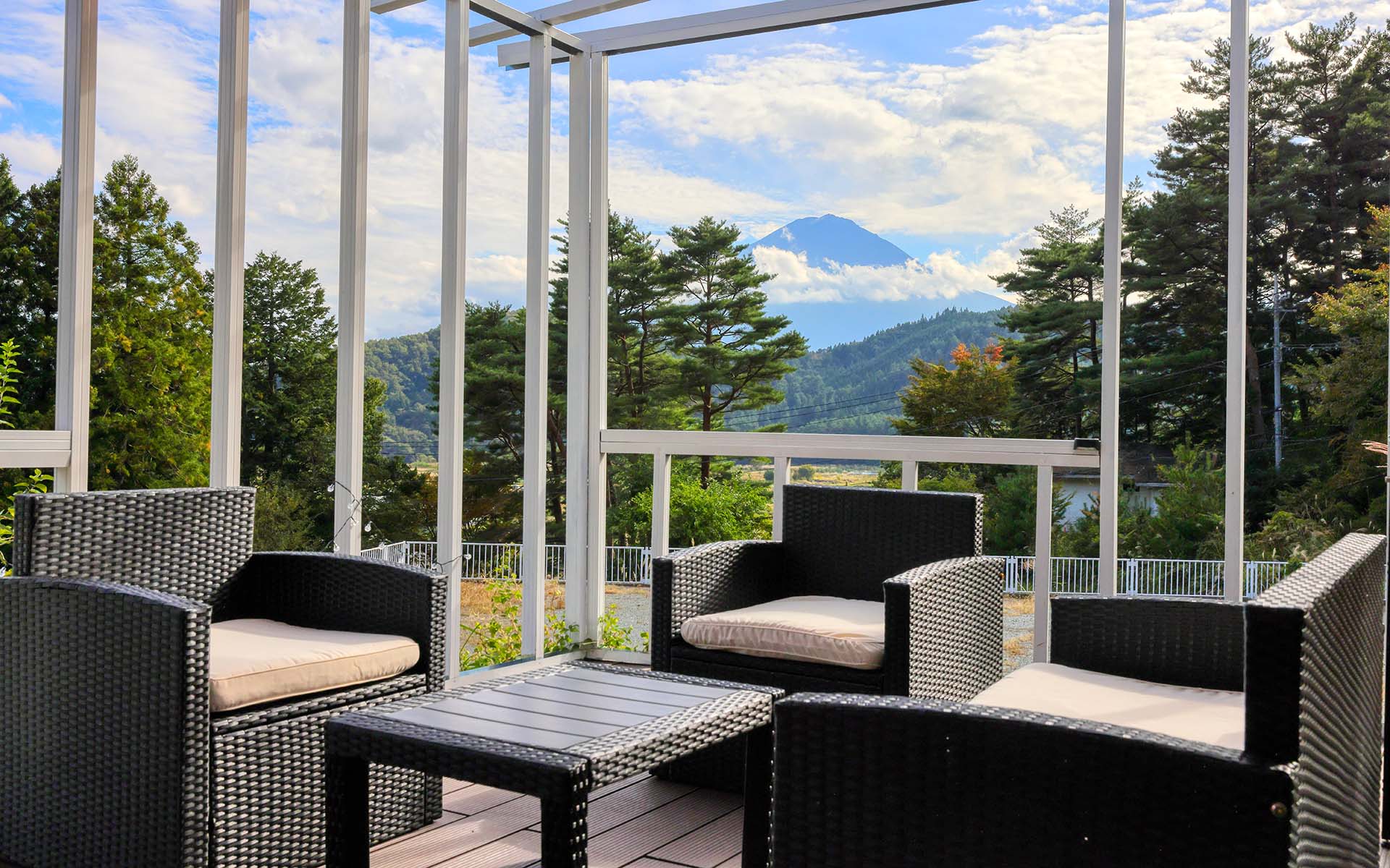 BBQスペースから見える富士山